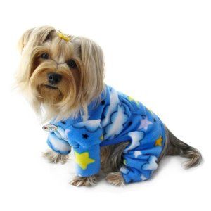 Stars & Clouds Fleece Dog Jammies X-Small